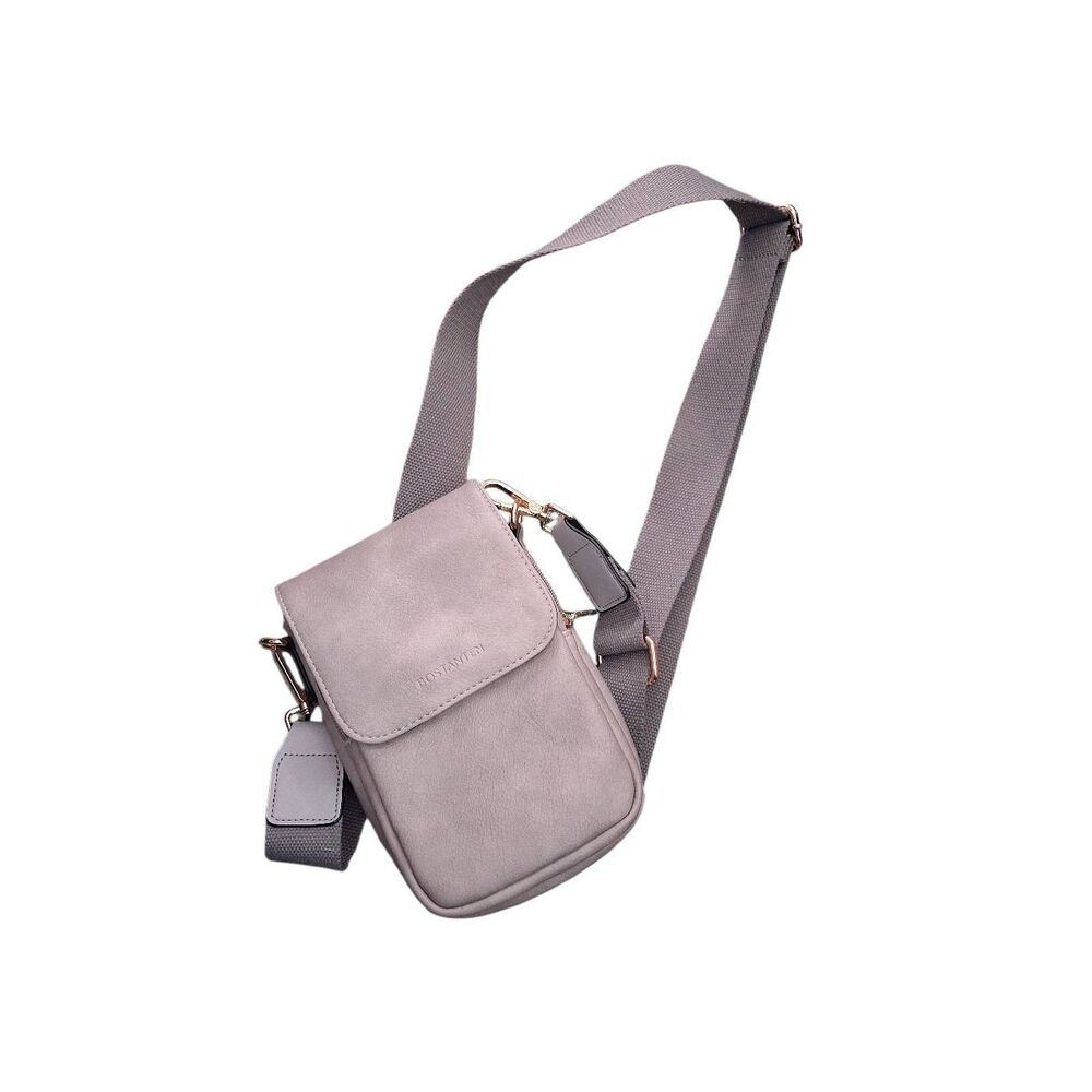 Bostanten crossbody grey loads of pockets magnetic flap closure  Evelyn leather